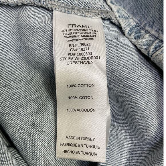 Frame Classic Blue Gillian Mini Dress Size L - Picture 5 of 5